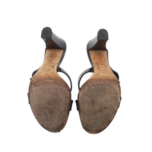 Dior D-Ring Criss Cross Patent Heeled Sandals 37 - Picture 7 of 15